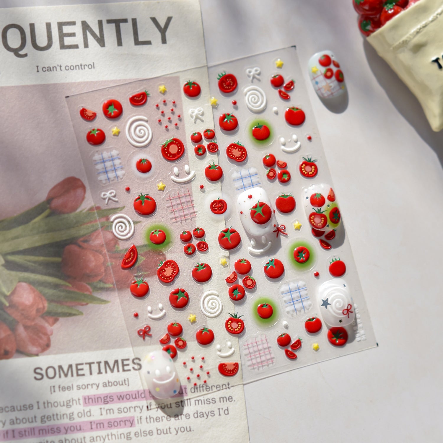 Tomato Collection: "Jelly Tomato" – 3D Embossed Nail Sticker
