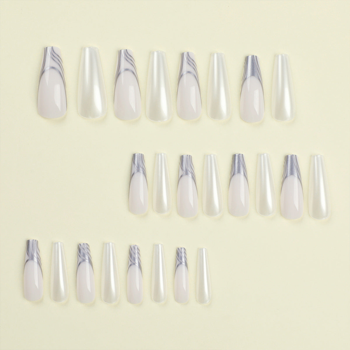 Peças de unha Use peças de unha Arte de unha finalizada Adesivos de unha Peças de arte de unha de balé longas Unhas postiças｜365nails