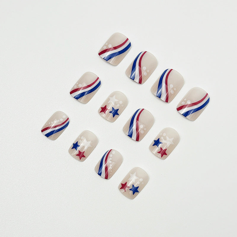 365nails: "USA Love" – Graphic Typography & Flag Pattern Printed Almond Nails