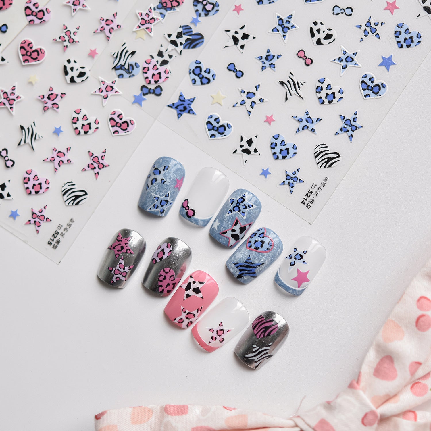 Wild Animal Print: "Safari Star" – 3D Embossed Nail Sticker