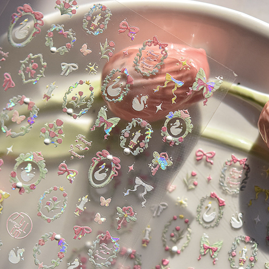 Crystal Diamond Frame – Elegant Vintage Nail Art Stickers