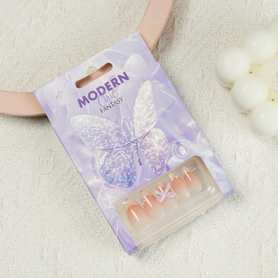 Modern Fantasy Collection: "Butterfly Whisper" – Short Almond Press-On Nails