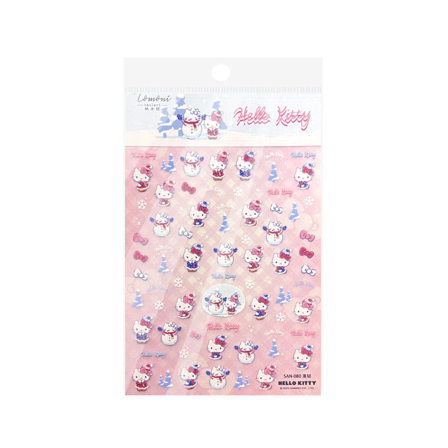 Hello Kitty Winter: "Snowy Pink" – 3D Embossed Nail Sticker