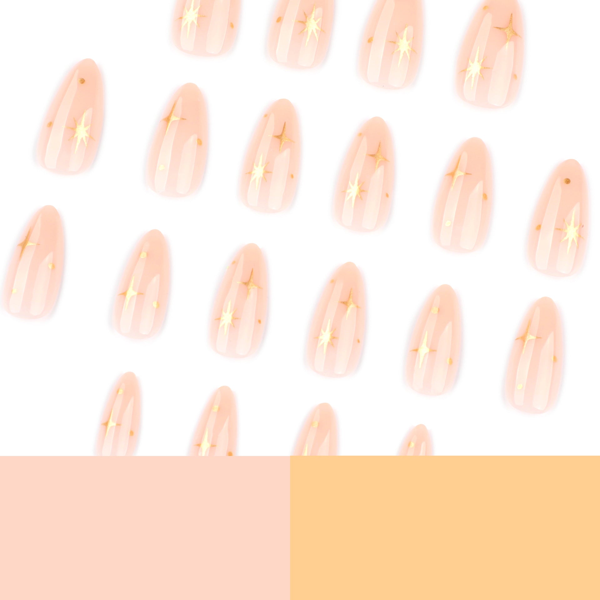 Explosive metal wind star light simple almond press-on nails