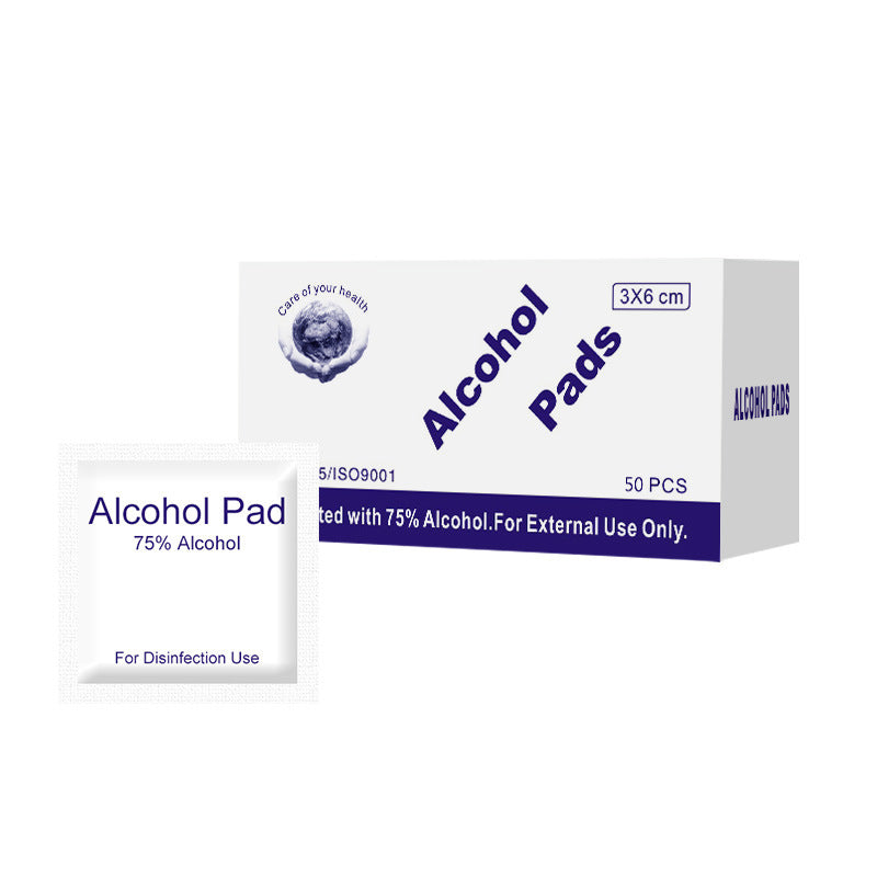 75% alcohol prep pads - individually wrapped, disposable, for nail art cleaning, sterilization, and press-on nail prep