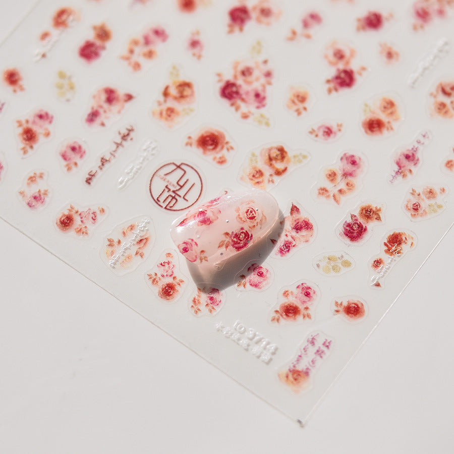 365nails 수채화 장미 & 캘리그라피 네일 아트 스티커