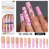 Long press on nails, French versatile patch nail art removable prefabricated fake nail press on nails piece
