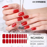 Semi-Cured Gel Nail Strips Pure Color Vibrant Multi-Shade Glossy Set (MOQ=3)