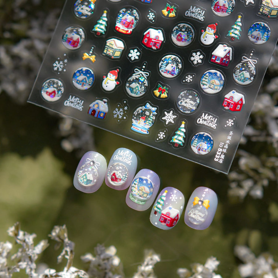 365nails: 겨울 스노우 글로브 네일 아트 스티커