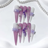 Lavender Butterfly Fairy Extra Long Press On Nails