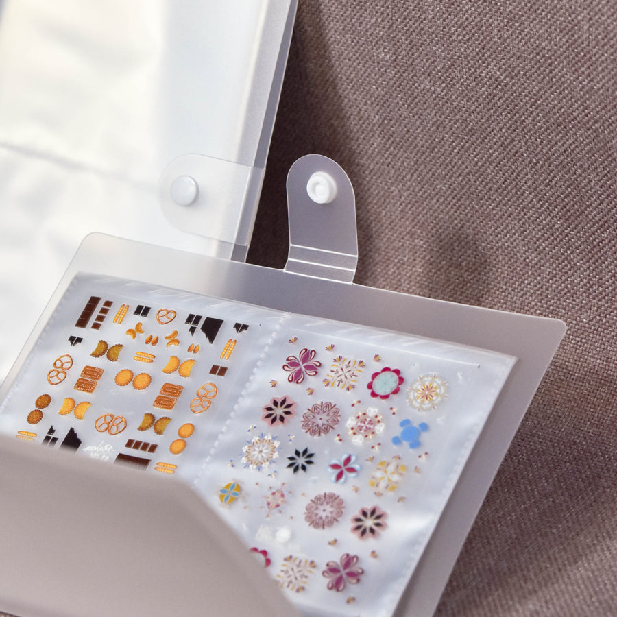 Portable Nail Sticker Storage Album - 60-Sheet Transparent Sticker Collection Binder for Nail Art Decals