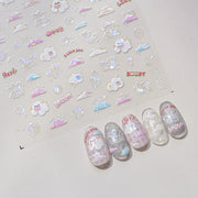 Holographic Cloud & Rainbow: "Dreamy Sky Cloud" – 5D Embossed Nail Sticker
