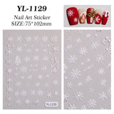 Winter Christmas Snowflake Nail Art Sticker 5D Embossed Three-dimensional White Hollow Snowflake Nail Sticker Ornament YL