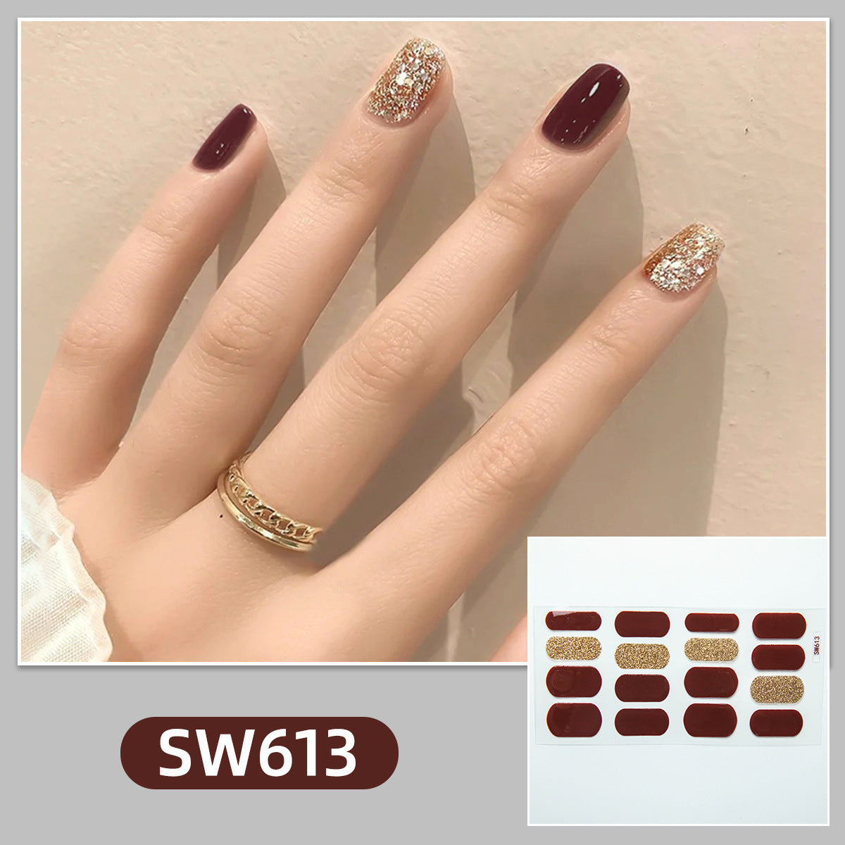 Nail art sticker simple solid color collection nail sticker gentle gradual change jump color nail sticker, waterproof and long-lasting sticker｜365nails