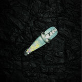 Title Sea Salt Starlight | Icy Blue Heart Crystal Art Series Press-On Nails