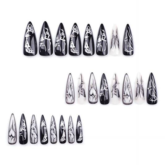 Dark, cool and spicy, hot-selling nail art in Europe and America, love butterfly wearing ,  ｜365nails