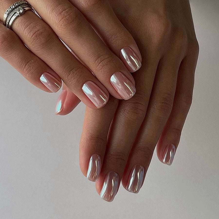 핑크 단색 숏 스퀘어형 코팅 프레스온 네일 도매｜365nails