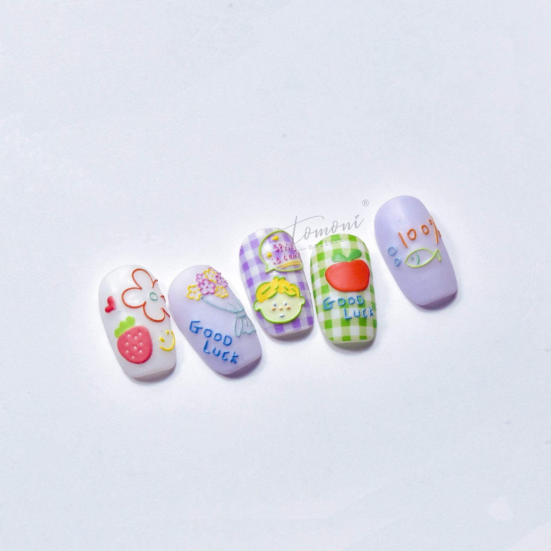 365nails: 귀여운 카와이 과일 & 행운 네일 아트 스티커