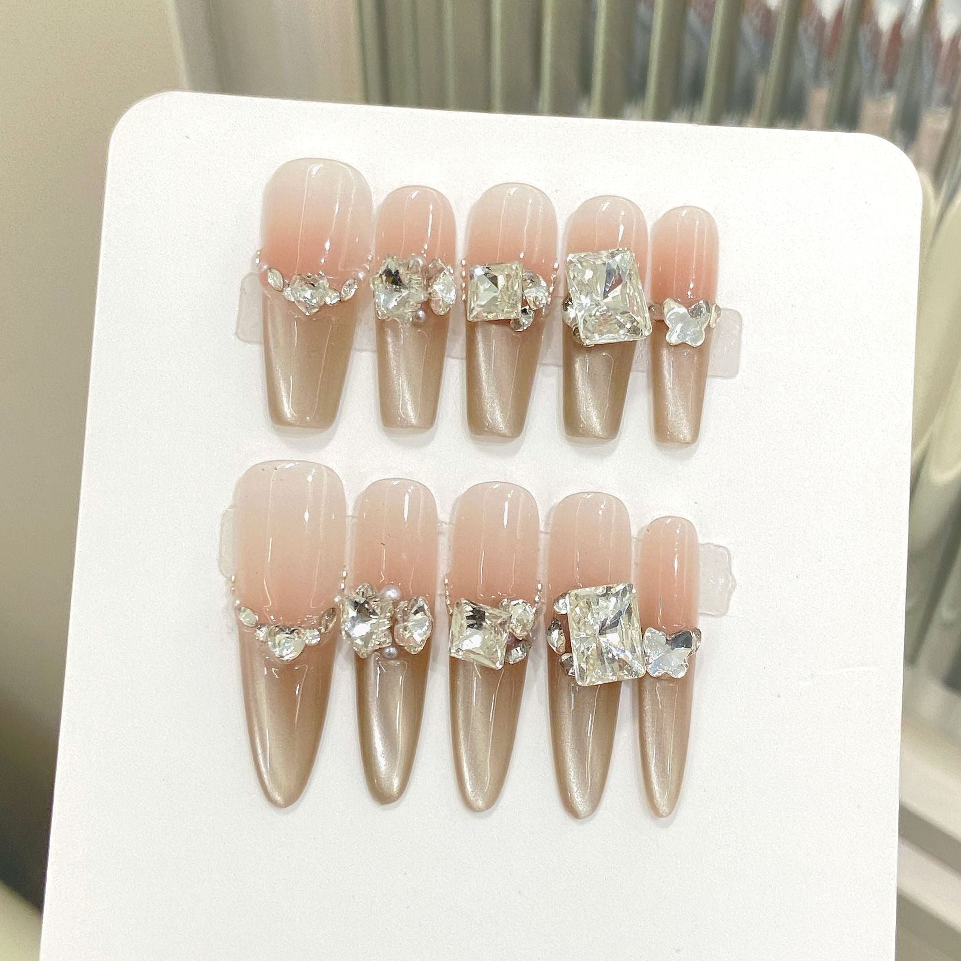 365nails: "Ice Queen" – K9 Crystal Bling Handmade Almond Nails