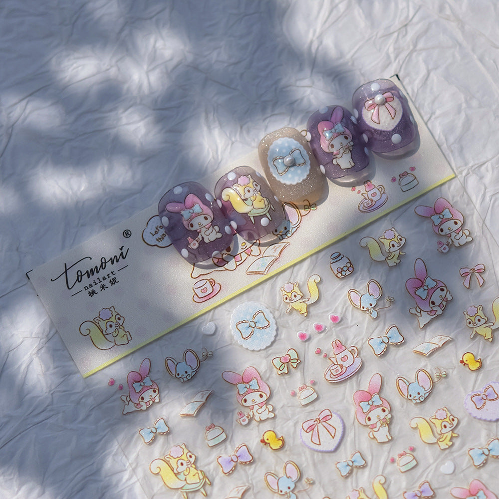 Thousand Li Mountains Collection: "Holographic Mountains & Clouds" – 3D Embossed Nail Sticker