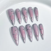 Silver Mist Gradient Series Press-On Nails