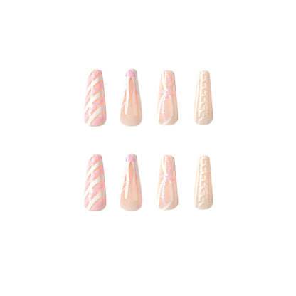 Nail Patch Wholesale Christmas Pink and White Glitter Geometric Lines Nail Patch Wholesale Nail Patch Nail Patch Wholesale｜365nails