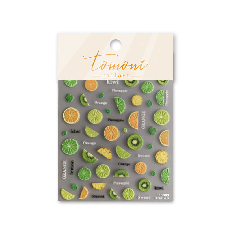365nails: "summer fruit slice embossed set" – Nail Art Stickers