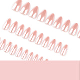 Simple bare powder solid color coating flash almond press-on nails