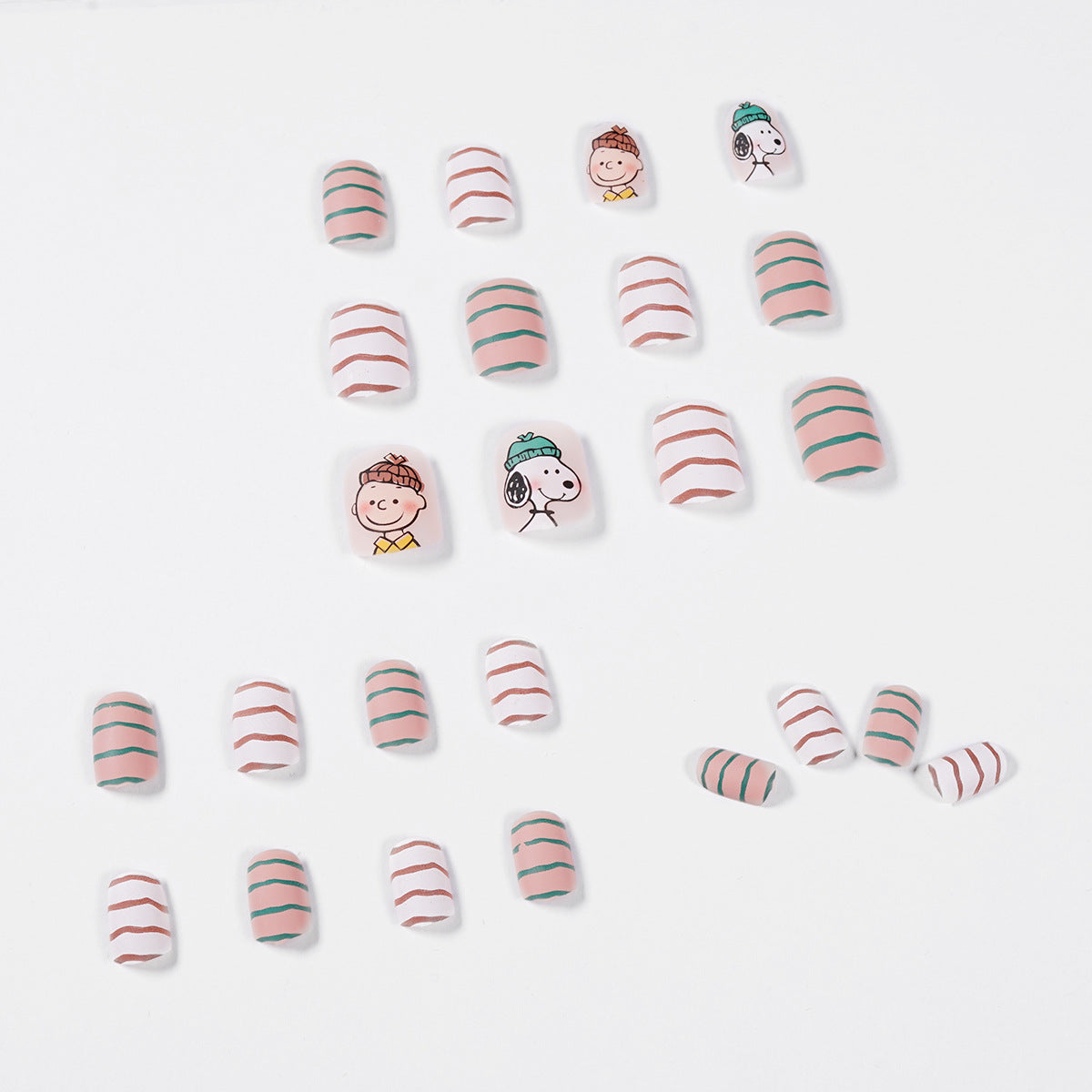 Snoopy 卡通對比霧面成品 可拆式甲片｜365nails
