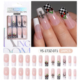Press on nails fake nail patch extension nail Spice Girl medium rectangle removable 24 pieces with drill manicure