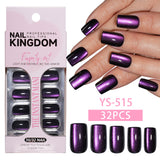 Purple Cat Eye Almond Press On Nails (MOQ=3)
