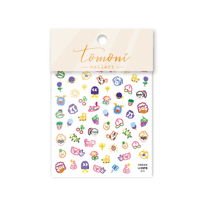 Cosmic Love Doodle – Cute Valentine's Nail Art Set