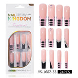 Long press on nails, French versatile patch nail art removable prefabricated fake nail press on nails piece