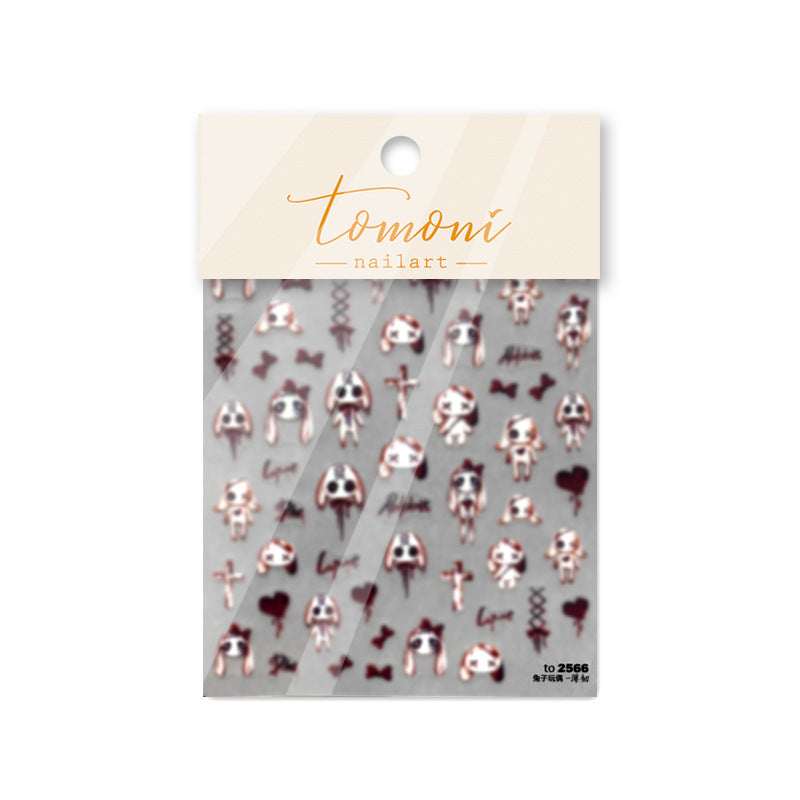 365nails: "Gothic Red Bow Bunny" – nail art stickers