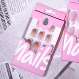 Nude gradual change French white coated short square press-on nails
