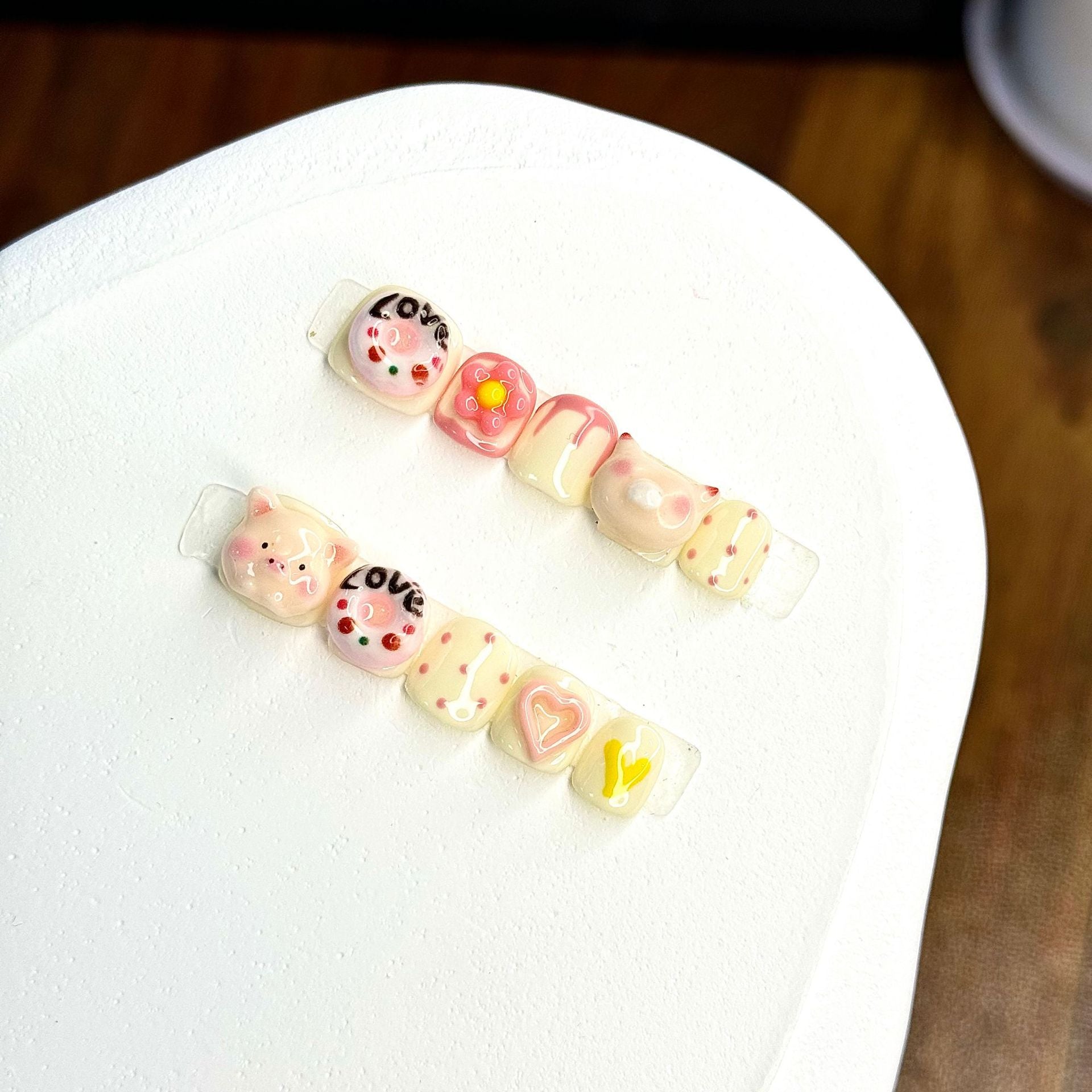 Cute Candy Cartoon Kids Press On Nails Mixed Style Set