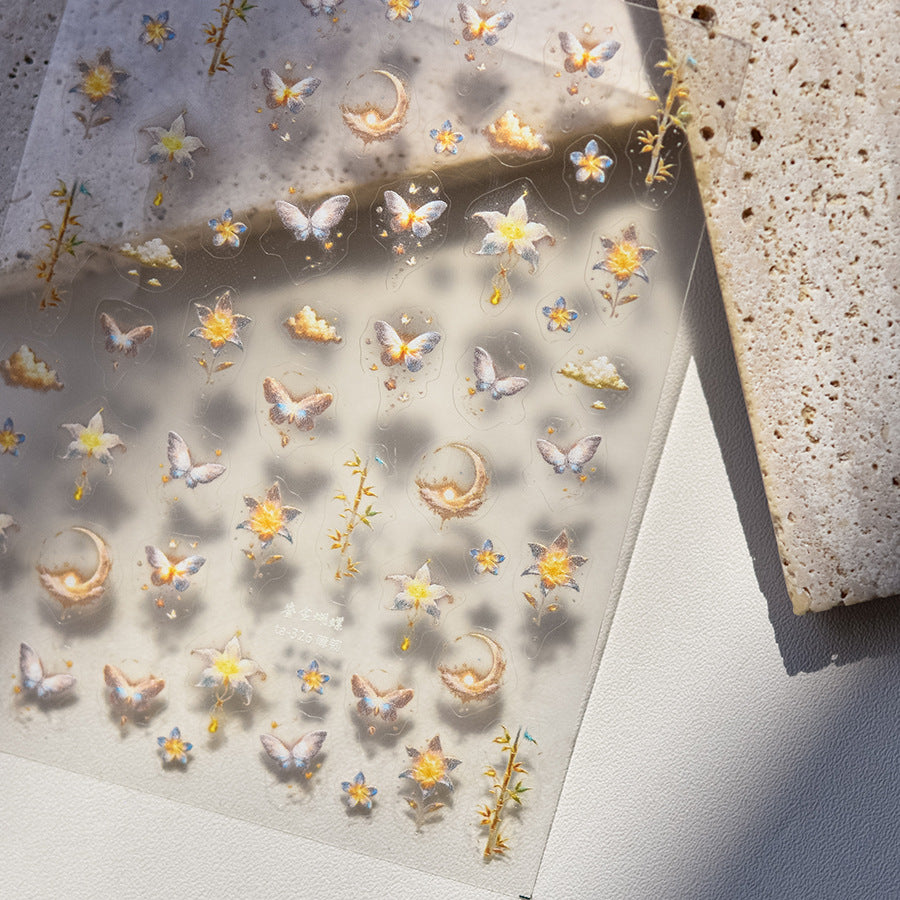 365nails: "Golden Star Lily" – Celestial Nail Stickers