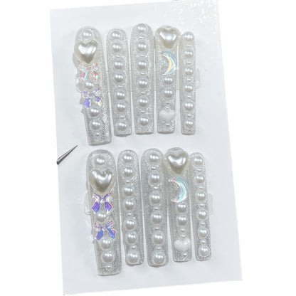 Styl supr long water pip nail lov parl flash Feito à mão longo ｜365nails