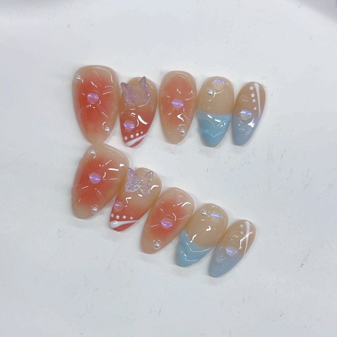 Miragem do Deserto: "Crepúsculo Âmbar" – Unhas Postiças de Amêndoa