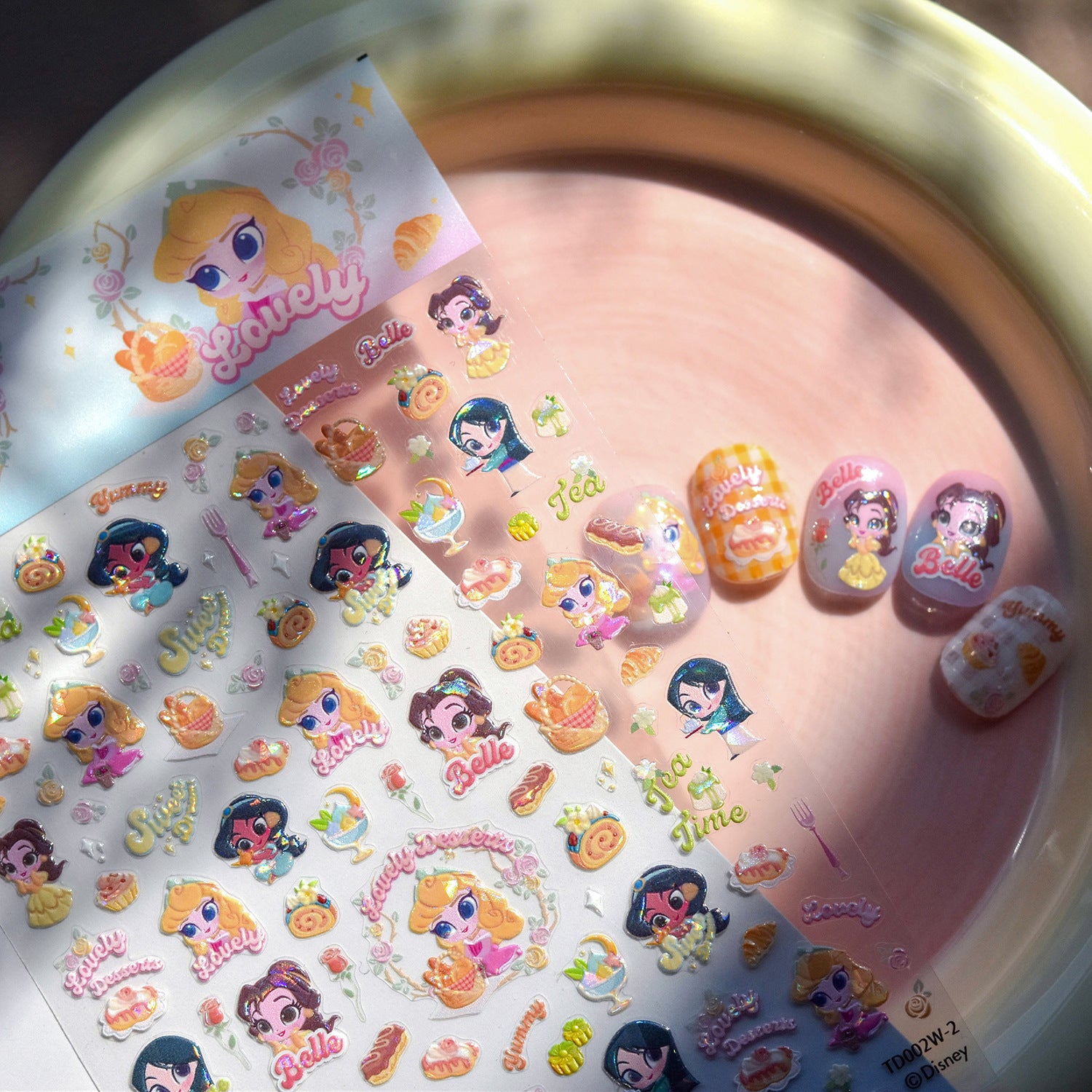 365nails: "디즈니 프린세스 Q버전 엠보 세트" – 네일 아트 스티커