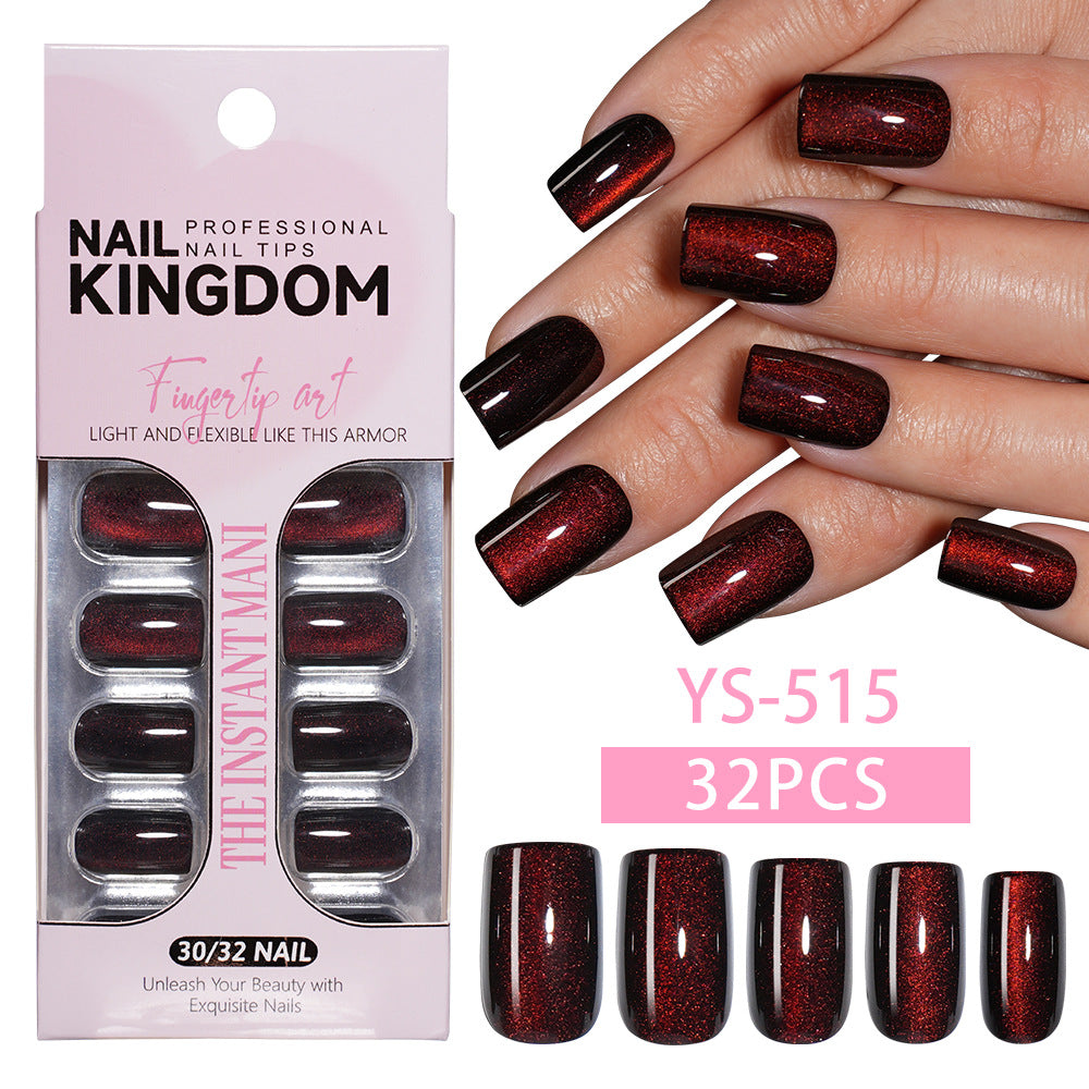 Purple Cat Eye Almond Press On Nails (MOQ=3)