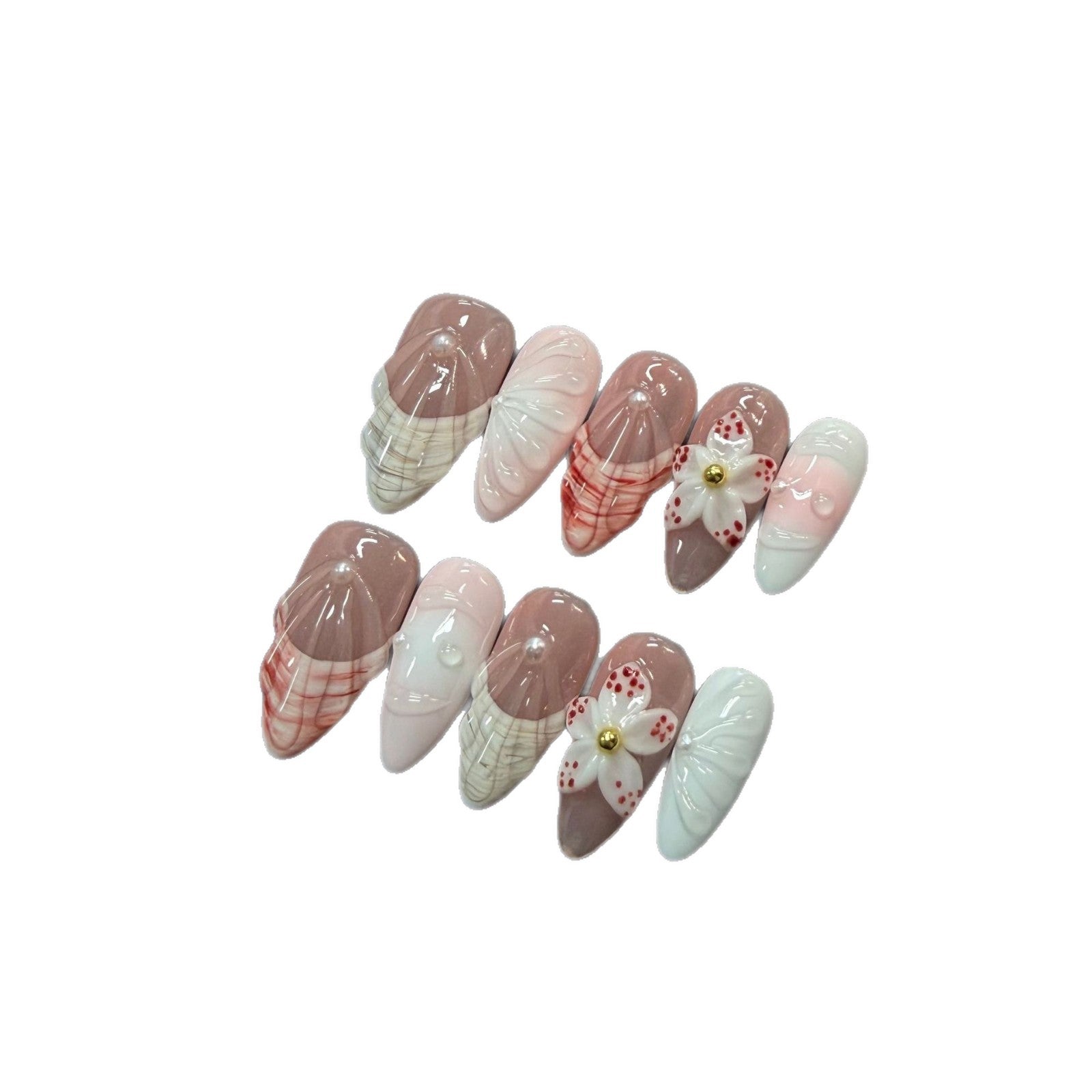 365nails: "조개 세레나데" 3D 조개·플라워 수제 코핀형 네일