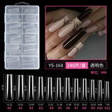 Nail Tips semi-full sticker, light sticker, extended water pipe nail 240 pieces XXXL thin dog transparent manicure patch fake nail
