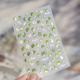 Red & Green Apple Nail Stickers – Fruit Embossed Collection