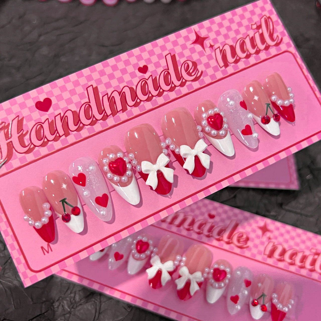Sweetheart Cherry & Bow Press-On Nails