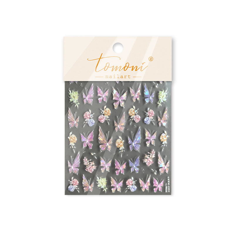 365nails: "Iridescent Butterfly & Rose" – nail art stickers