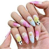 Three-dimensional engraving ice-transparent hand-painted flower manicure purely handmade | 365nails