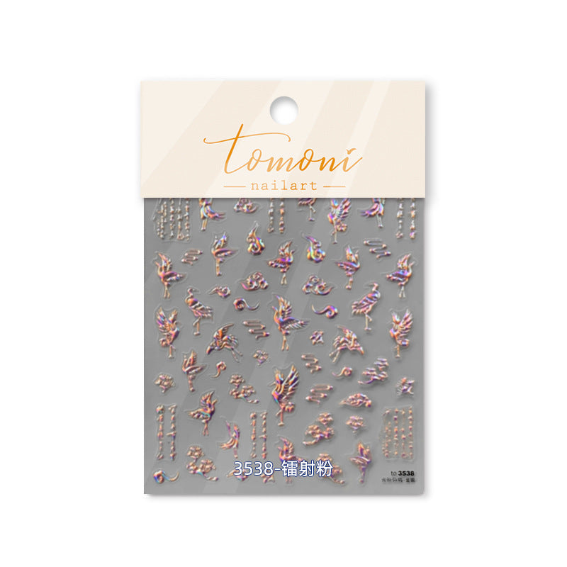 365nails : « Phénix holographique et chaîne » – Autocollants nail art