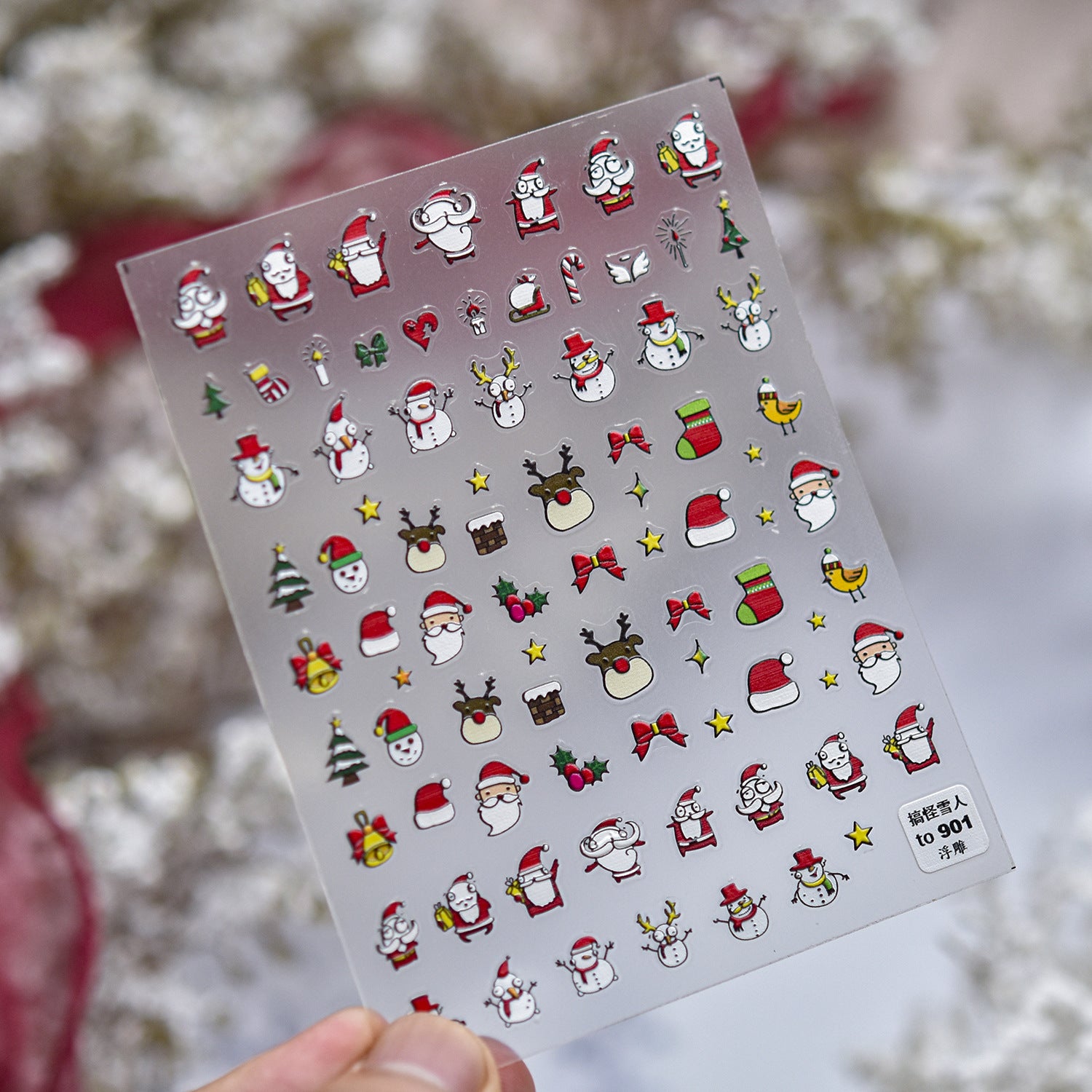 Cozy Knitwear: "Winter Warmth" – 5D Embossed Nail Sticker