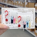 Hand Painted Floral Gradient Luxury Press On Nails